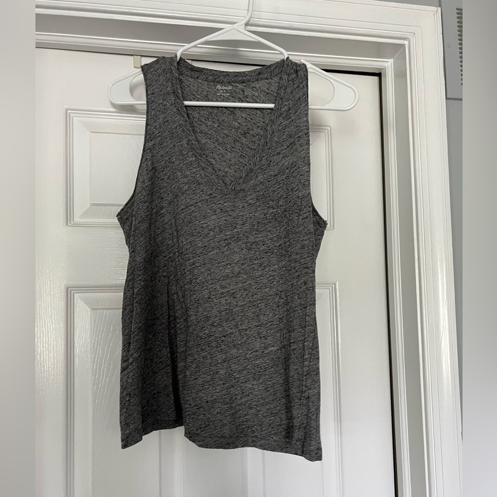 Madewell whisper V-neck cotton sleeveless top